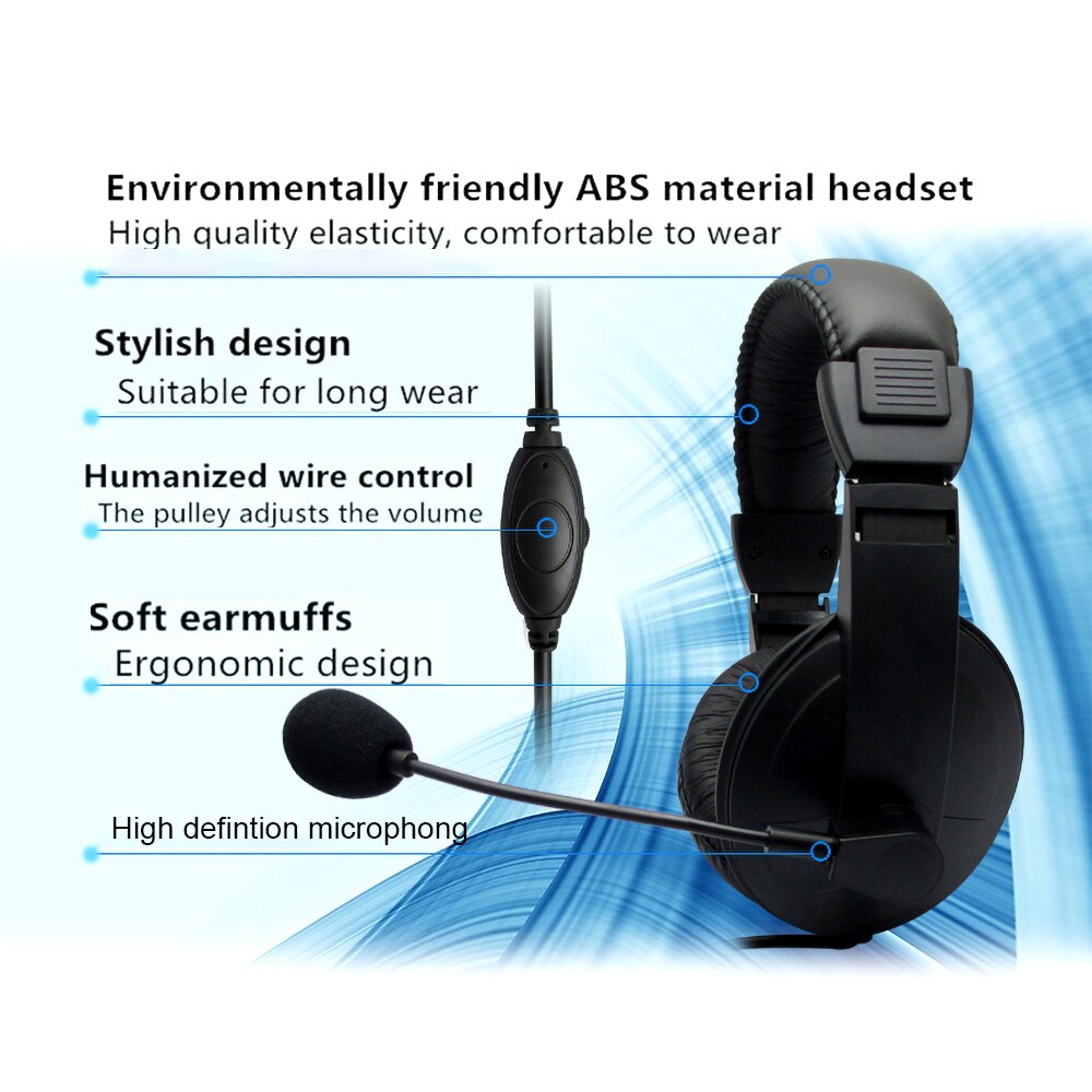 Kebidu Wired Hoofdtelefoon Met Microfoon Verstelbare Over Ear Gaming Headsets Koptelefoon Lage Bass Stereo Voor Pc