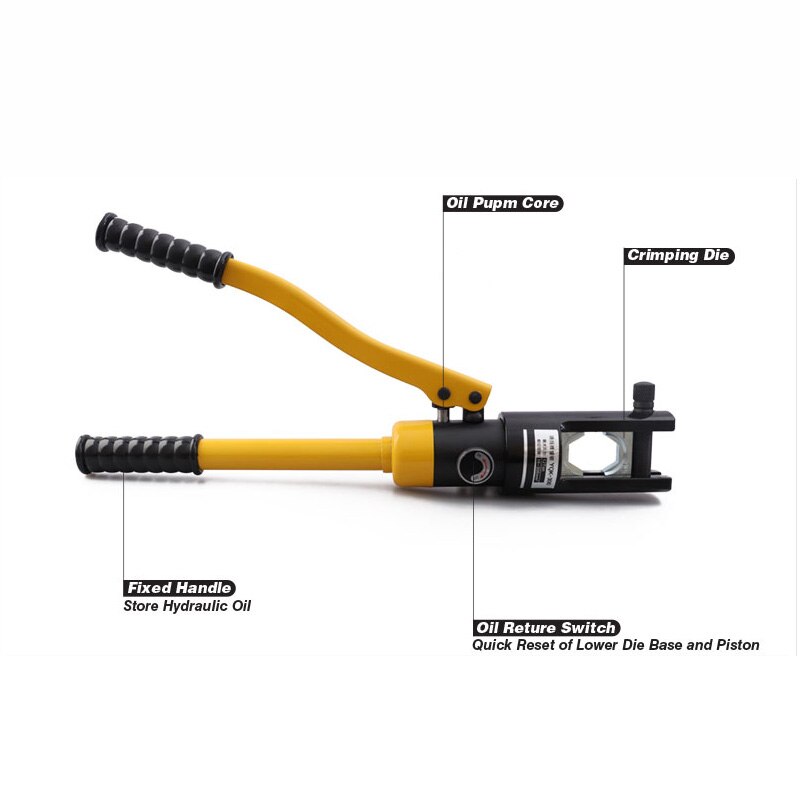 16-300mm hydraulisk crimper 16 ton hydraulisk wire crimper yqk -300 batterikabel lug terminal klemme værktøj med 11 matricer