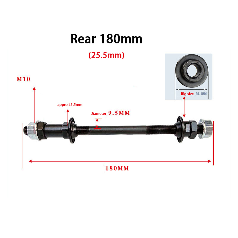 Bicycle Wheel Hub Axle Front Rear Steel Solid Spindle Shaft Vintage For Fat E BIKE Fixie BMX MTB Road Skewer 150mm 180mm 200mm: Yellow