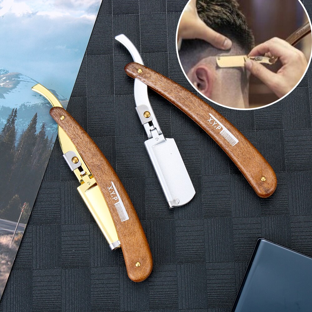 Handleiding Scheerapparaat Professionele Straight Edge Rvs Scherpe Kapper Razor Folding Scheren Scheermes Ontharing Tool Professionele