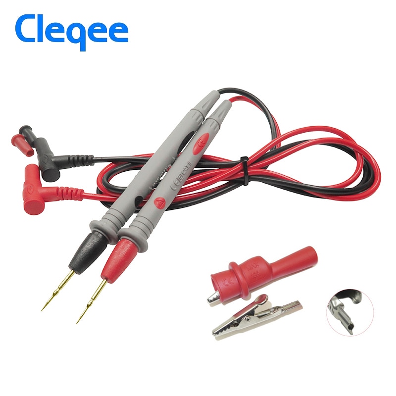 Cleqee P1502B Multimeter Probe Pen 4Mm Banana Plug Test Lead Scherpe Naalden Met Alligator Clips 1M Kabel 1000V/20A