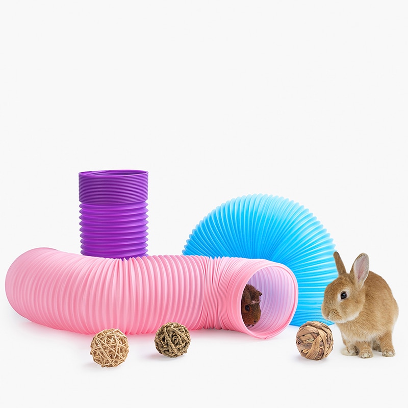 Kleine Huisdier Intrekbare Kleur Kanaal Huisdier Cavia Tunnel Plastic Speelgoed Hamster Pijp Unieke