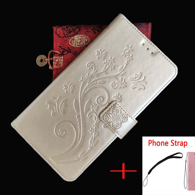 Voor A1 Alpha 21 6.52 &quot Wallet Case Flip Lederen Telefoon Beschermhoes Pu Siliconen Shell: 044 gold