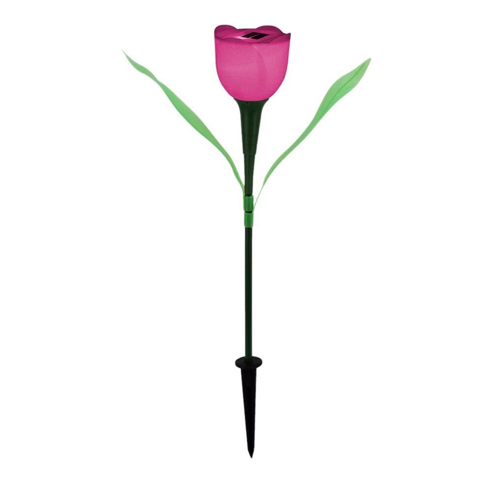 Lámpara Solar de tulipán para exteriores, luz multicolor impermeable para decoración de césped, camino de jardín, patio, 1 ud.: Pink