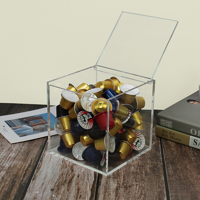 Coffee capsule storage box rack acrylic desktop dustproof household matching coffee machine hold 30 coffee capsules accessories
