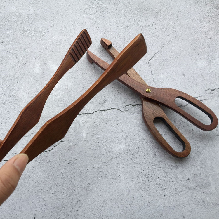 Pinzas de madera para pan, para aperitivos, tartas, comida, barbacoa, ensalada al horno: Wooden clamp