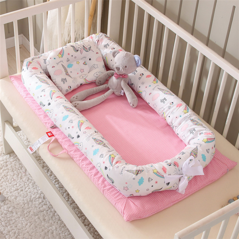 Portable Baby Bionic Bed Cotton Cradle Baby Bassinet Bumper Folding Sleep Nest for Toddler Newborn Play Mat Travel Bed