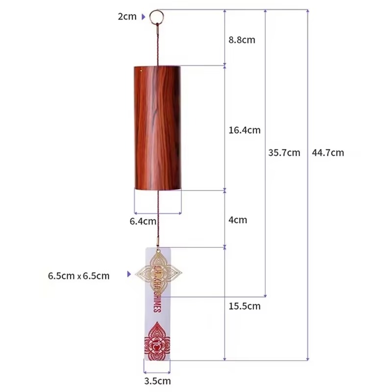 Bamboo Wind Chime Meditation Hand Bells Outdoor Chimes for Garden Sound Healing Musical Instrument Japanese Hanging Wind Bell