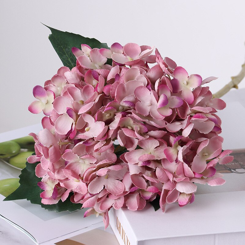 Artificial Silk Hydrangea Wedding Decoration Holding Flowers Single Hydrangea Flower Arrangement Accessories Diy Christmas Home: violet
