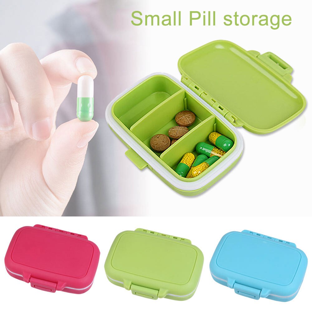 Pill Case Storage Box 3 Compartment Travel Portable Vitamin Divider Medicine Organizer Container P9