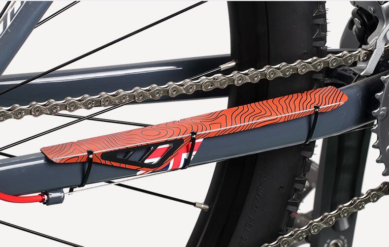 Ztto mtb cykel vejcykel ramme kæde forblive beskyttet beskytter cykel 3 mønstre cykelkædebeskyttelse beskyttelse cykeltilbehør: Brun