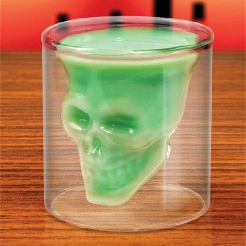 2 størrelser vinglas kraniehoved shotglas sjov gennemsigtig fest doo glas vaso my bootle copo ølfestindretning
