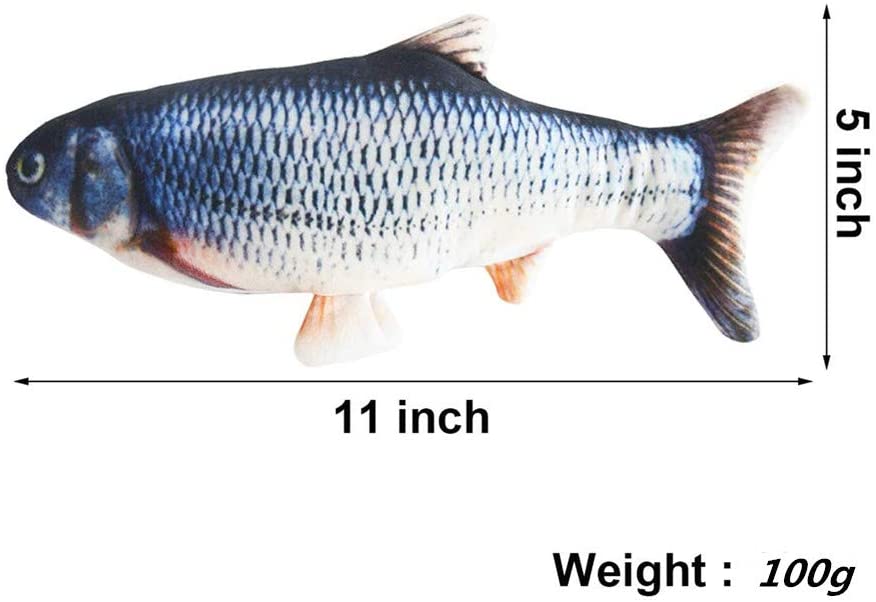 Elektrisk skaka svanssimulering fisk husdjur katt underhållande leksak usb uppladdningsbar *