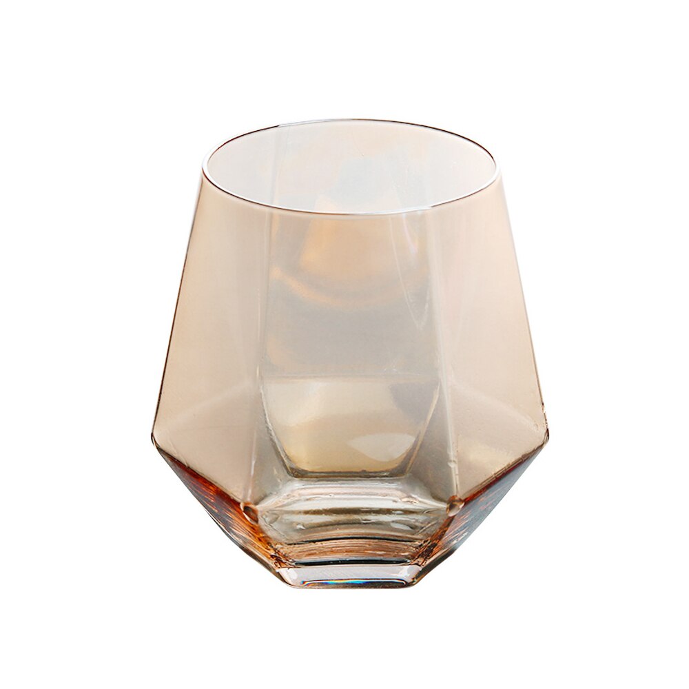 Diamant Whiskey Glas Diamant Kristall Glas Tasse golden Rand transparent Kaffee Milch Tee Becher Heimat Bar Getränk Paar: 04