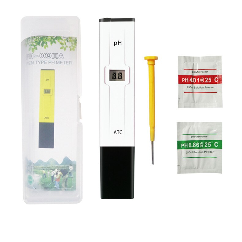 PH Meter Digital PH Tester Pen 0-14 PH PH Cheker 0.01 High Accuracy for Household Drinking Pool and Aquarium: White