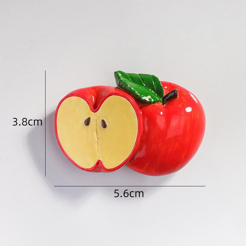Imanes de nevera de frutas 3D, manzana Artificial, plátano, fresa, cereza, naranja, pegatina, decoración de puerta de nevera, imanes decorativos: Blanco