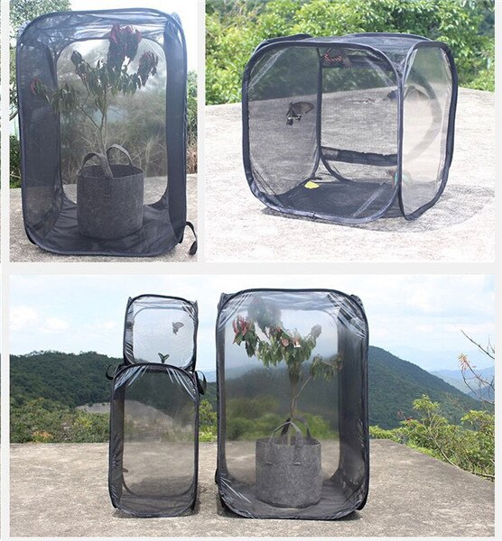 Insect Cage Foldable Butterfly Habitat Mesh Transparent Surface Portable Zipper Insect Supplies Boxes: B / 30x30x30
