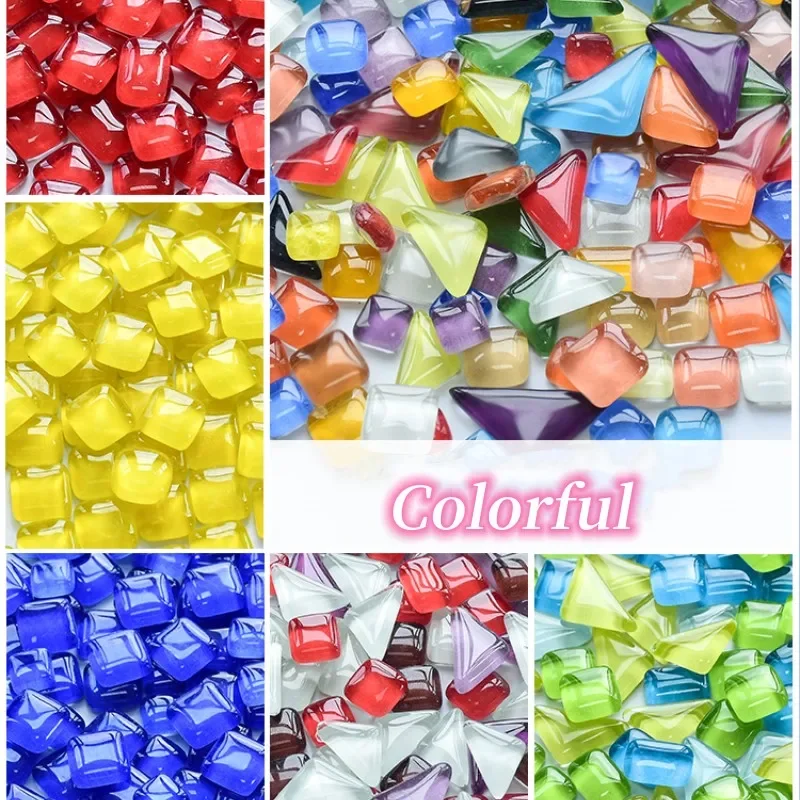 200g Mosaik Dreieck quadratische Glasmosaik fliesen bilden DIY handgemachte freundlicher kreative Dekoration Zubehör Wohn accessoires