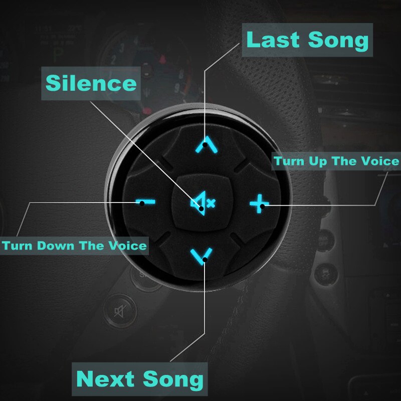 Universal 10Key Car Steering Wheel Controller Wireless Music DVD GPS Navigation Steering Wheel Radio Remote Control Button Black