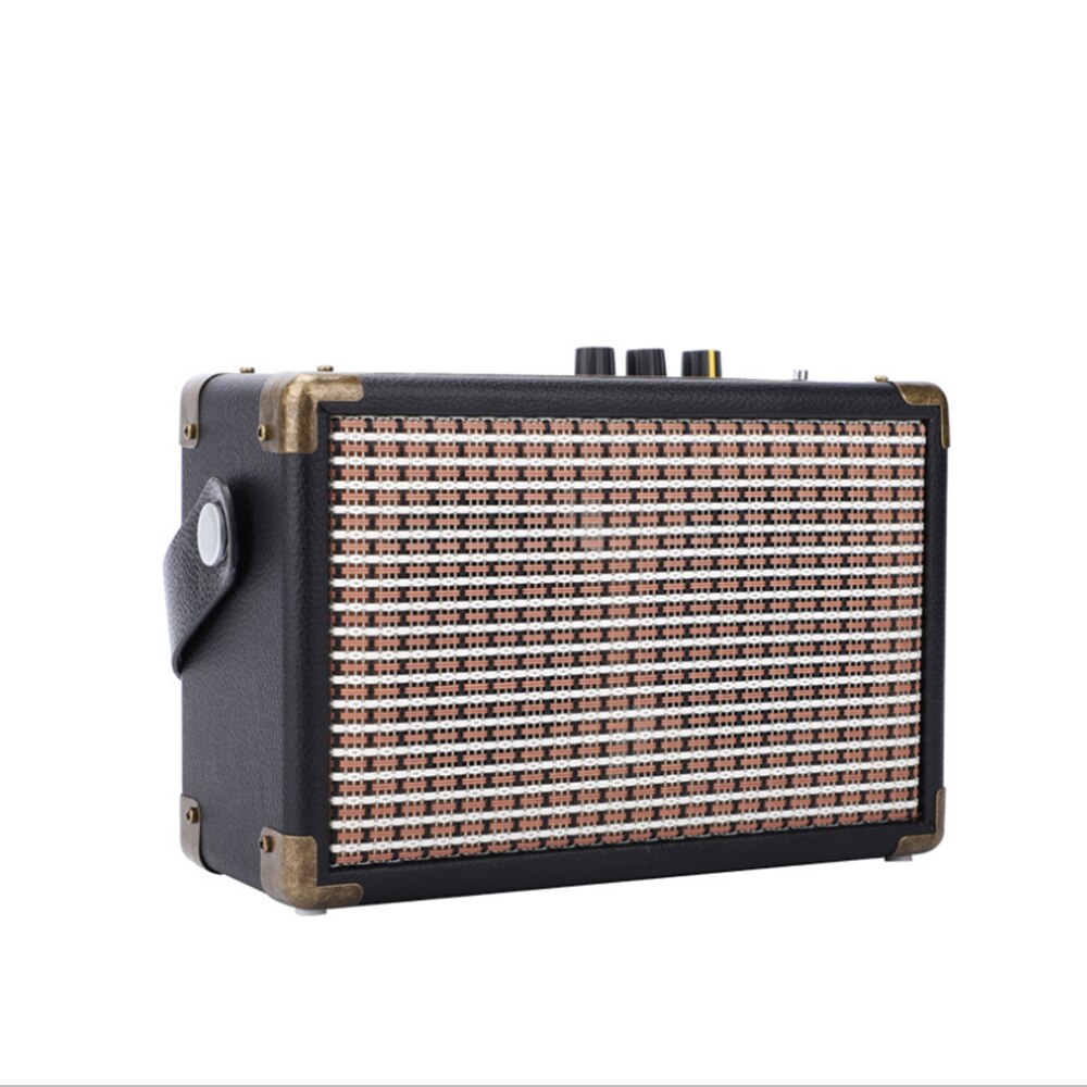 Retro Bluetooth speaker, multi-function MP3 player, portable retro Bluetooth speaker with wooden radio handle, support TF card/U