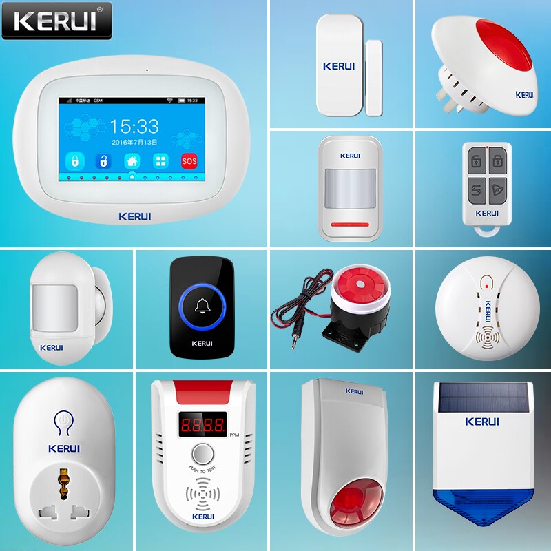 KERUI Home Security K52 WIFI GSM Alarm Systems 4.3 Inch TFT Color Display Wireless Burglar Smart Alarm System PIR Motion Sensor