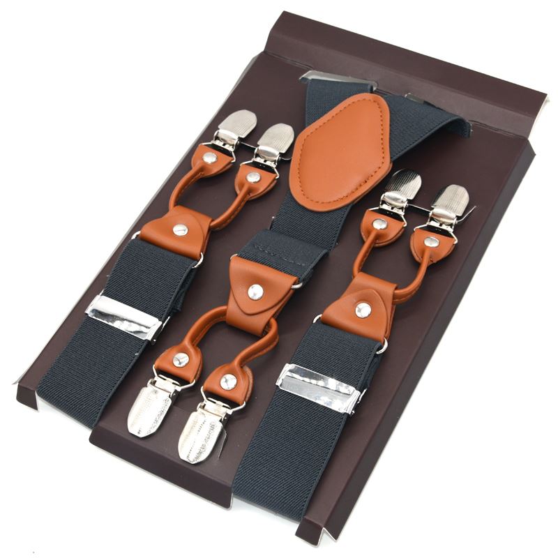 Seler #39 elastiske seler læder herre bukseclips-ende voksen suspensorio tirantes hombre bretelles 3.5*120cm: Mbd 8640gy
