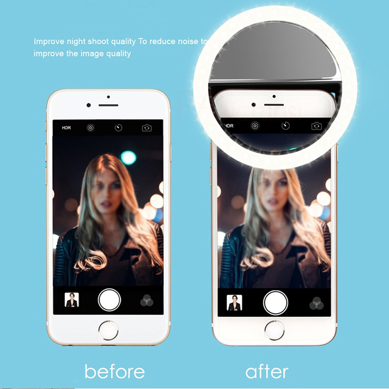 Selfie Ring Light USB Charge Selfie Portable Flash Led Camera Phone Photography Ring Light Enhancing Photography for iPhone