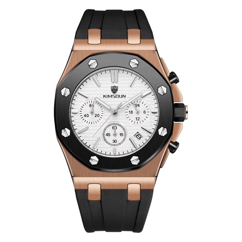 Herrklockor topp lyxmärke herr roséguld unik sportklocka herr quartz datumklocka vattentät armbandsur relogio masculino: Alternativ 9