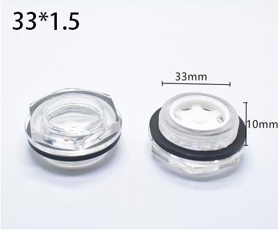 16/18/20/22/24/26/27/30/33/36/42mm*1.5 gevinddiameter luftkompressorindikator plast sekskant olievæskeniveau skueglas: Hvid