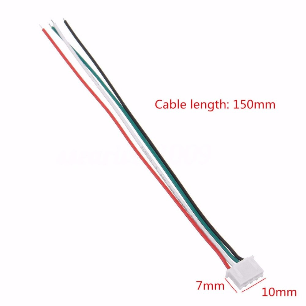 10Set 4Pin JST XH Connectors Plug 2.54mm 1007-26AWG With 100mm/150mm/200mm/300mm Length Electric Wires Cable