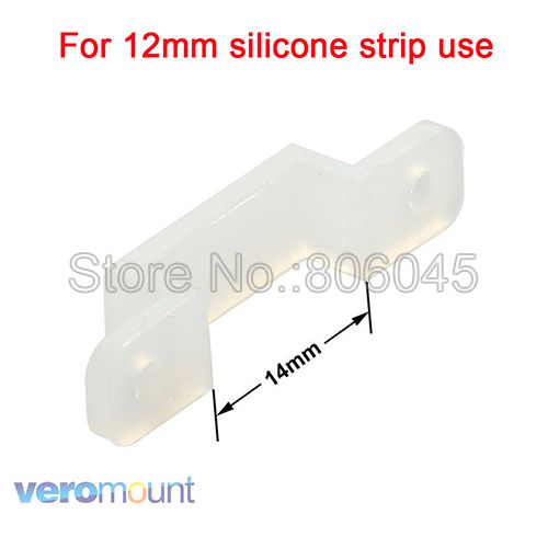 50 stk silikone monteringsbeslag klemme fastgørelsesklemme 8mm 10mm 12mm til  ip67 3528 5630 5730 3014 5050 smd rgb rgbw led strip lys: 12mm