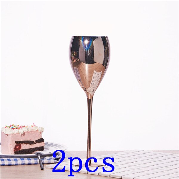Copas de cristal de oro rosa, copa de vino, bebida de jugo, champán, vajilla de , cena, decoración del hogar, de lujo, 420ML: 2 pcs2