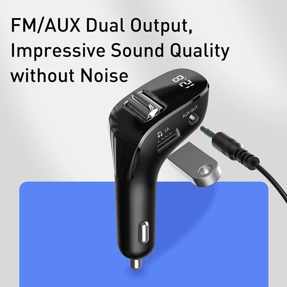 FM Transmitter Car Wireless Bluetooth 5.0 FM Radio Modulator Kit Player Audio Charger MP3 Car Car USB Aux Handsfree I7S9
