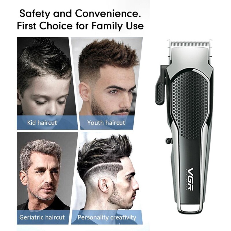 Vgr V-095 kit clippers de cabelo recarregável aparador de corte de cabelo clipper barba aparador de cabelo para homens e mulheres plugue da ue