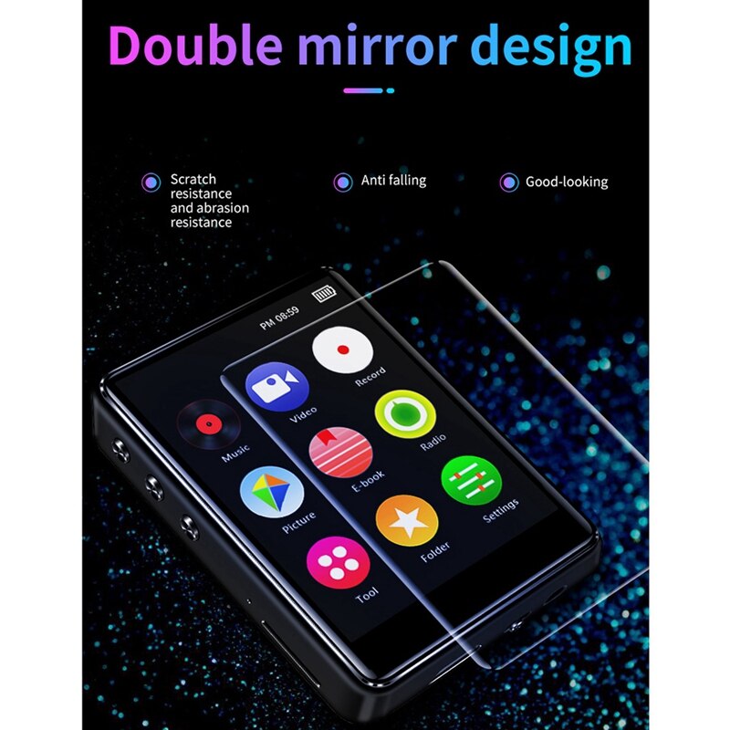 X62 fulle sn  mp3 spillere bluetooth 5.0 hifi musikkspiller student ultra tynn loseless o spiller usb 2.0 8g svart