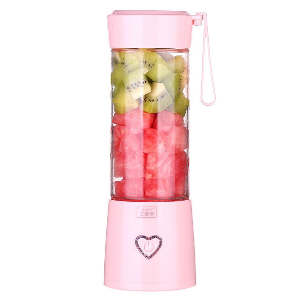 450ml USB Charging 6 Blades Portable Juicer Juice Smoothie Smothie Maker Smoothie Blender Extractor Machine Household #G: pink