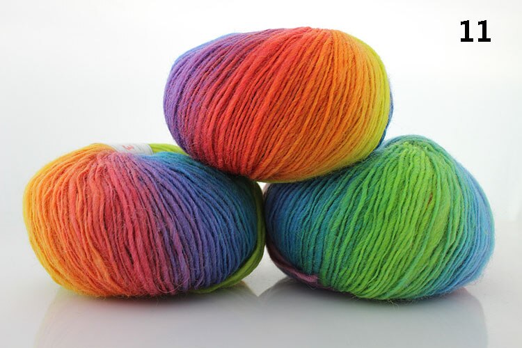 50G/Bal Kleurverloop Rainbow Wol Lijn Baby Wol Bal Breien Gehaakte Garen Ambacht Voor Naaien Diy doek Accessoires 2 Stuks: 11