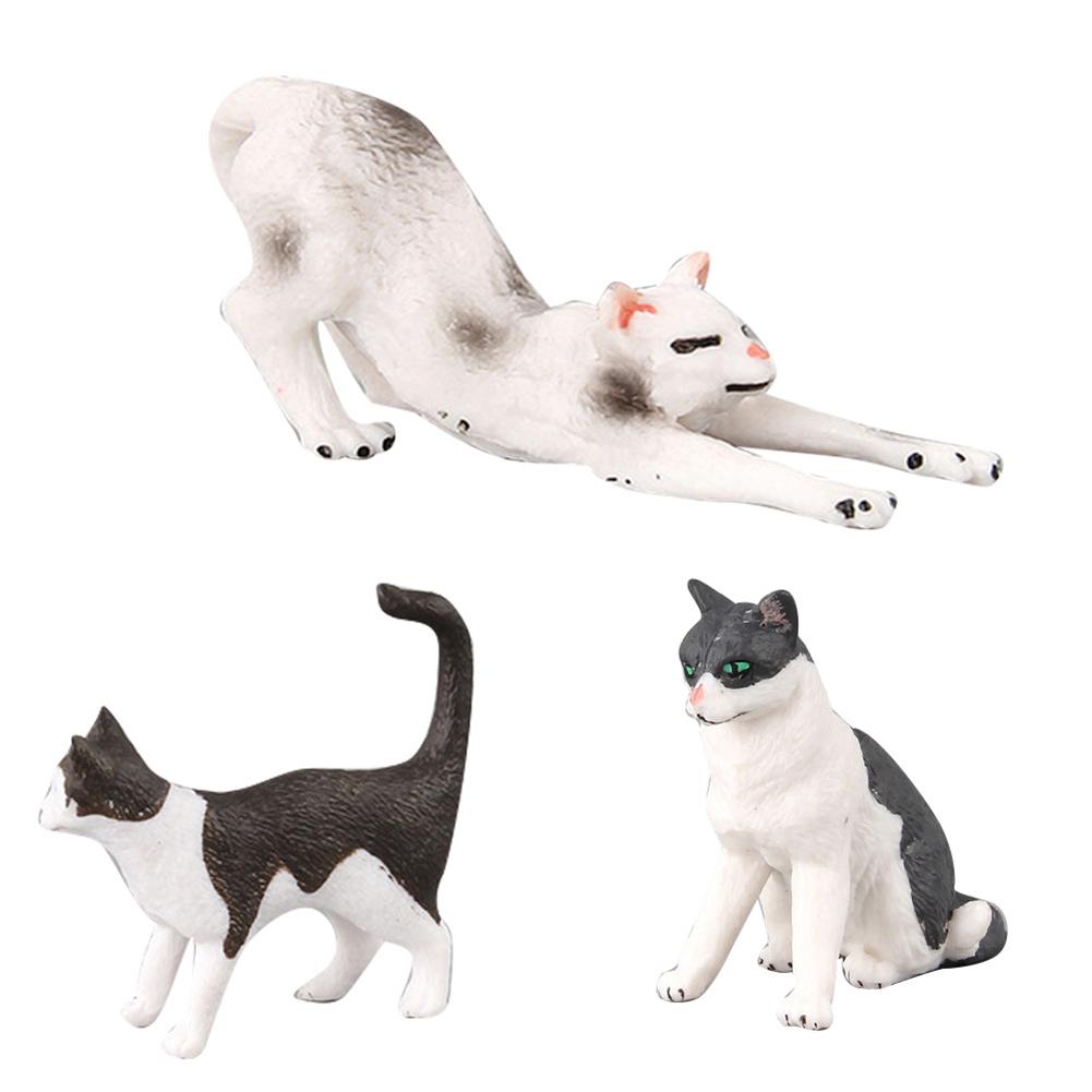 Simulation Mini Pet Model Cats Kitty Figure Model Statue Home Ornaments Kids Action Figure Decoration Toy