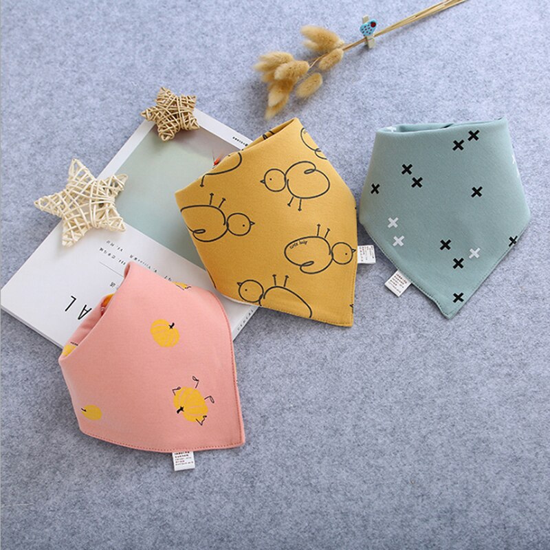 3 Pcs Slabbers Driehoek Dubbele Katoen Print Meisjes Jongens Speeksel Handdoek Dribble Bandana Slabbetjes Schattige Kids Soft baby Spullen: C