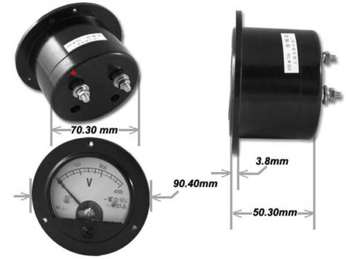 1pcs 62C2 DC 0-50V Round Analog Panel Meter Volt Voltage Meter Voltmeter Class 2.5 Mechanical Pointer Gauge DC 50V