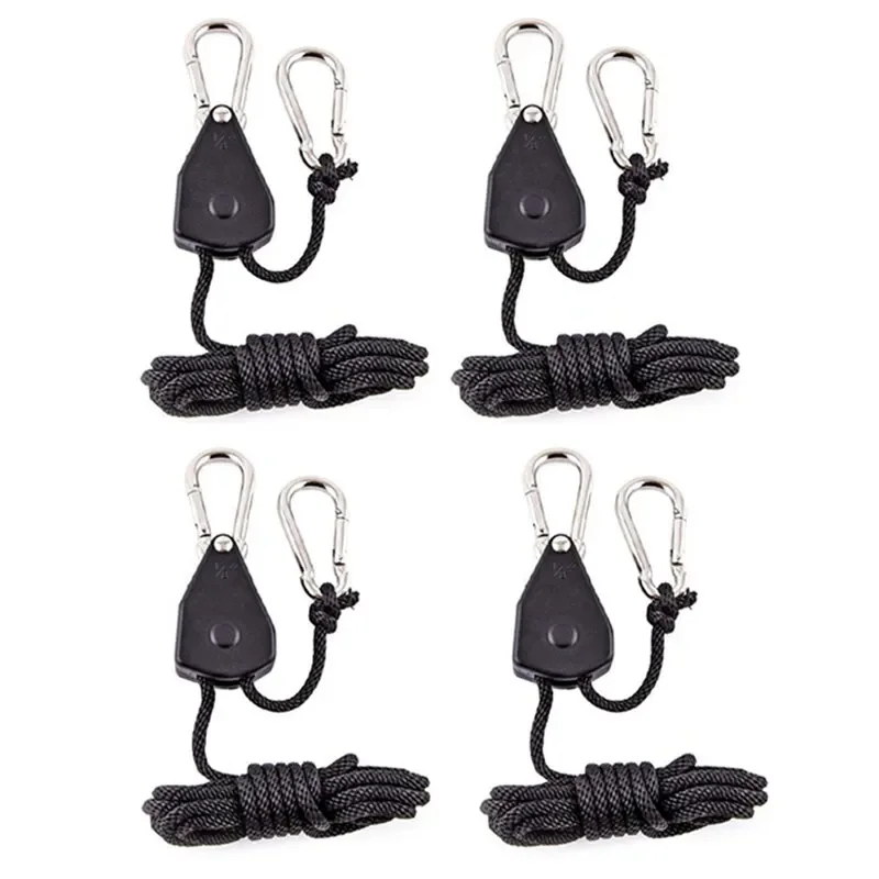 4pcs Adjustable 8inch Lanyard Hanging for Tent Fan Grow Plant Lamp Pulley Ropes Pulley Lifting Pulley Hook Tent Accessories: MULTI