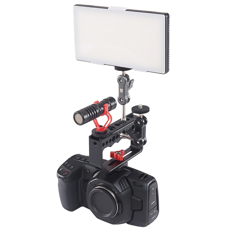 Camera grip kaas handvat 1/4 inch schroefgaten video stabilisator rig voor camera kooi monitor led licht microfoon dslr