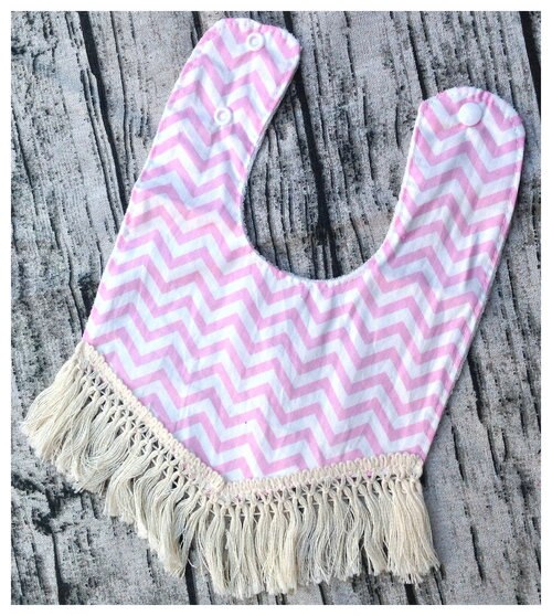 Baby bib, Boho drool bib, baby girl, boho bib, baby accessories, drool bib, baby bib, baby shower , floral: light pink chevron