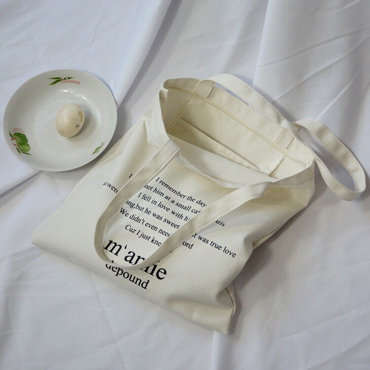 Sacs de Shopping en toile pour femmes, fourre-tout en tissu de coton réutilisable, 2022 grands sacs à main en tissu pour dames: white 1