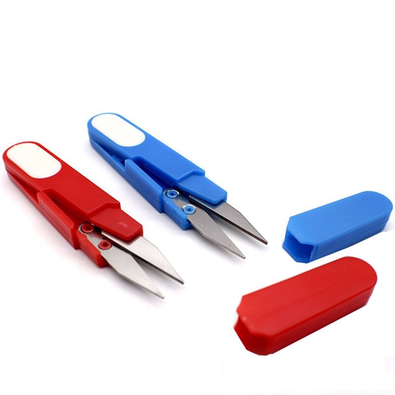 1 Pcs Plastic Handle Safety Cover Sewing Scissors Thread Embroidery Cross-stitch Cutter Cutter U Shape Scissor DIY Supplies Tool