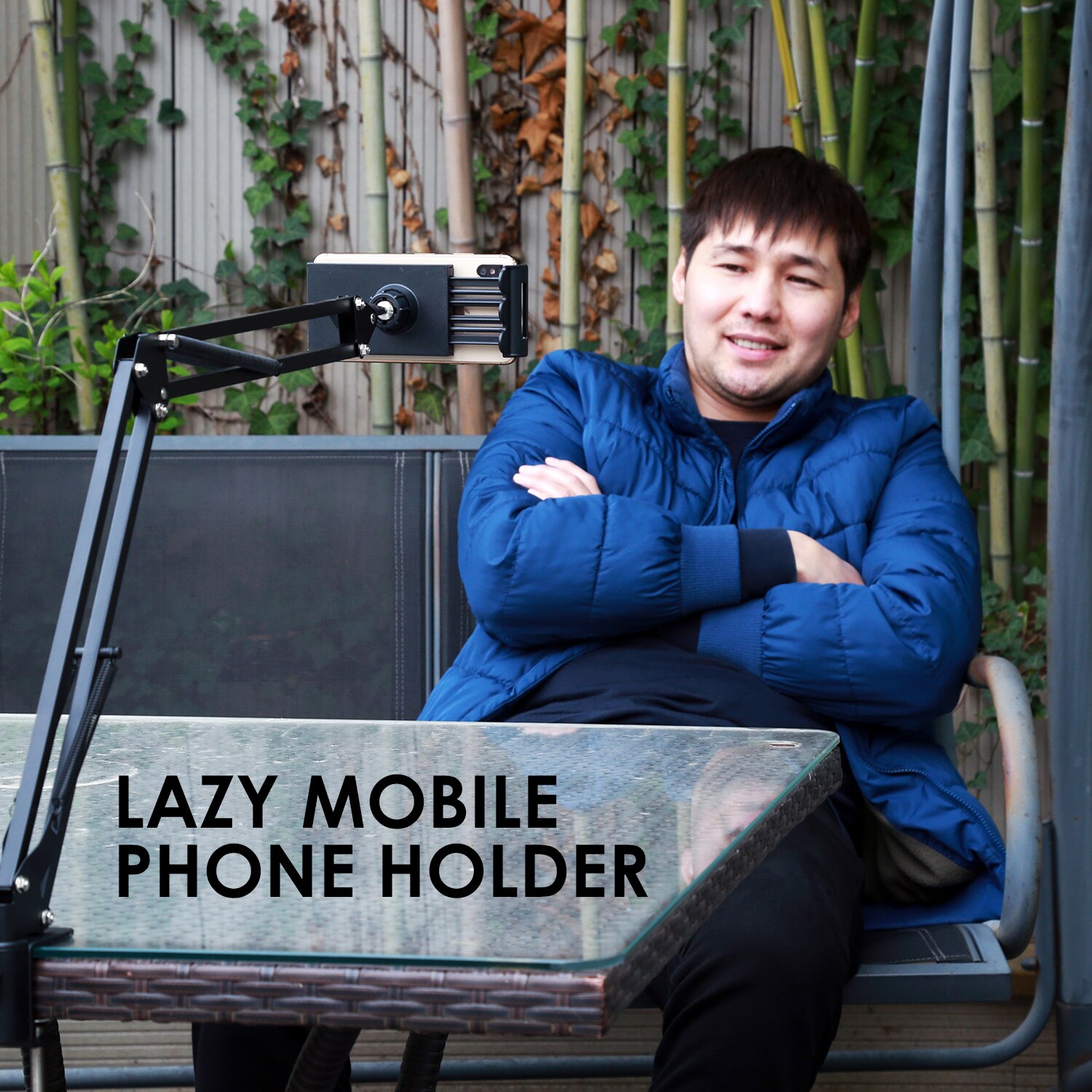 Long Arm Stand for iPhone iPad Samsung 360 Degree Rotation Bed Desk Tablet Mount Holder for 6 to 11inch Mobile Phone Tablet