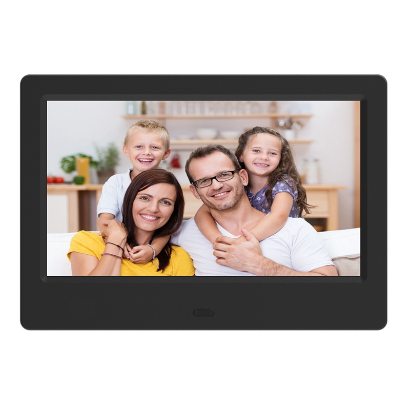 7 Zoll HD Digital Foto Rahmen Video Spieler Digital Bild Rahmen mit Musik Video Funktion: Schwarz / EU Stecker