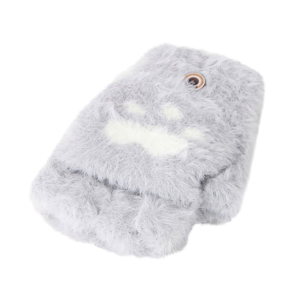 Baby Handschoenen Winter Jongens Meisjes Fleece Handschoenen Warm Houden Flip Wanten Handschoenen Voor Kids Liefde Footprint Kinderen Peuter 19Nov: Gray