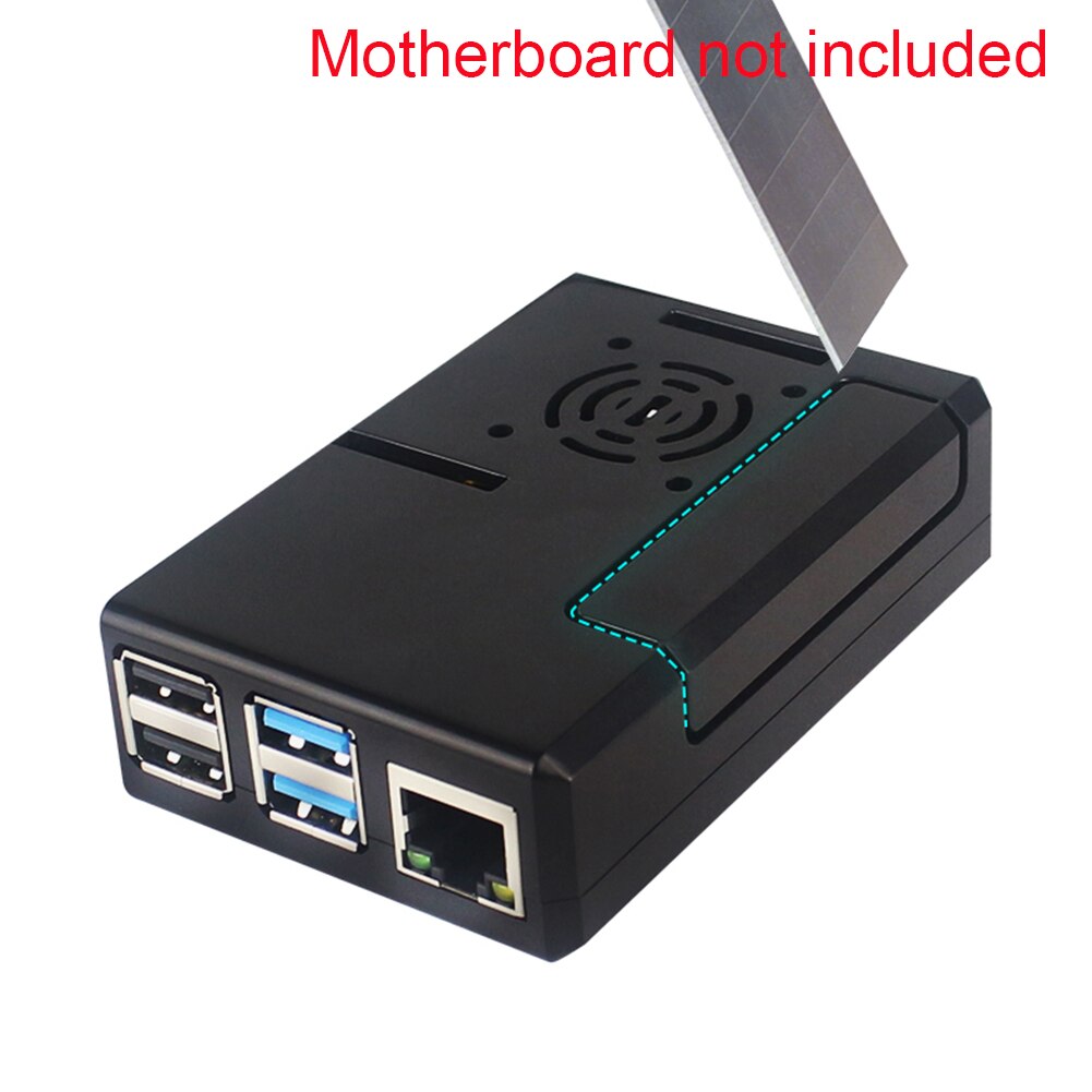 Demo Board With Cooling Fan Protective Cover Accessories Ports Compact ABS Case Housing Parts Interfaces For Raspberry Pi 4