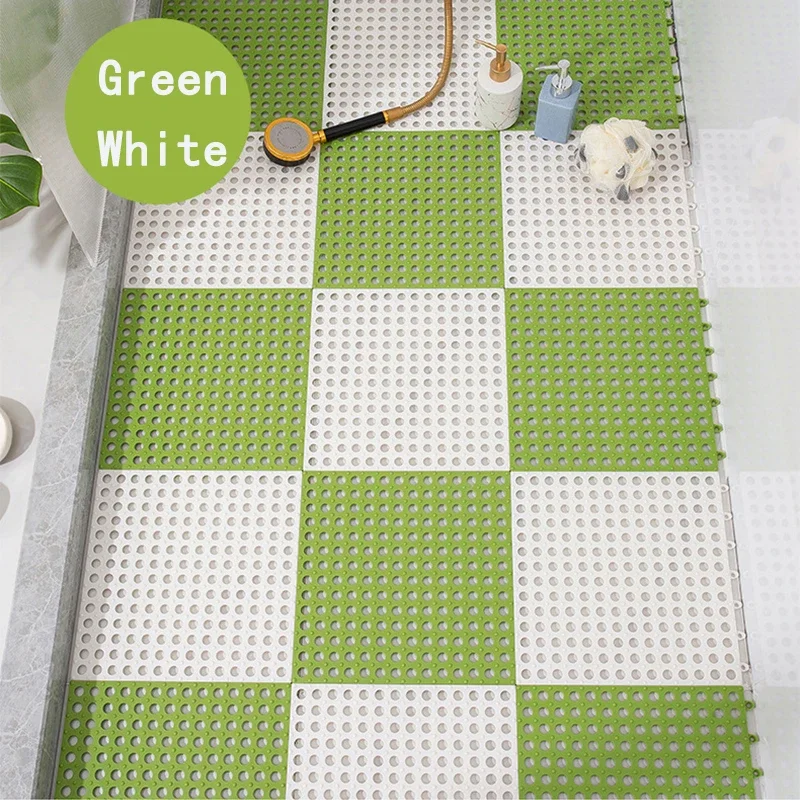 In elkaar grijpende rubberen vloertegels Antislip zwembadmat Zacht PVC Splicing Douchemat Outdoor Kussen Mat voor Badkamer Dek Afvoer Zwembad: YELLOW / 400MMx600MM